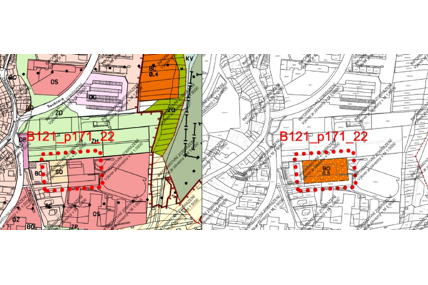 Změna stávajícího územního plánu města Brna – skupina B.I. – komínské změny B116_p128_22, B121_p171_22