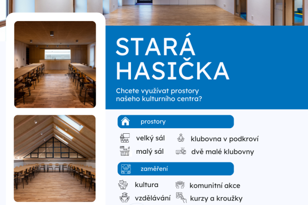 Chcete využívat prostory Staré hasičky?