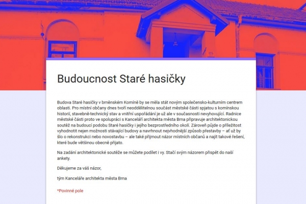 Anketa k budově Staré hasičky