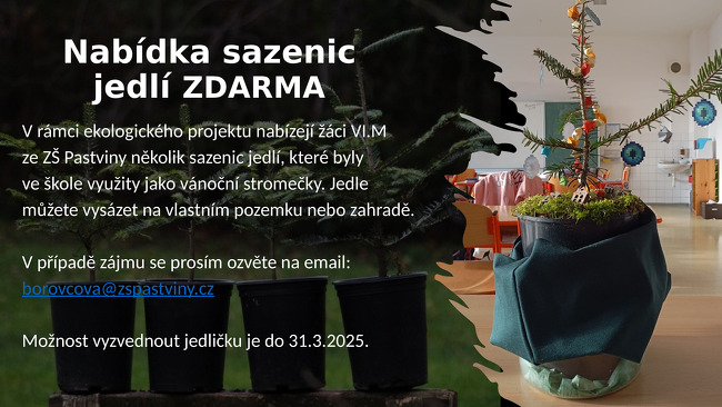 plakát od žáků s obrázkem jedličky